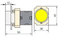 Pulsador Metálico Rasante CHINT NP2-BA55 Amarillo 1NA+1NC – Código 2506103CH