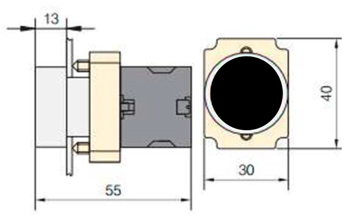 Pulsador Metálico Rasante CHINT NP2-BA21 Negro 1NA – Código 2506104CH