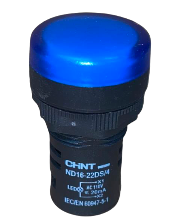 Piloto LED Compacto CHINT ND16-22DS/4 Azul 110V AC Ø22mm IP65 – Código 2502037CH