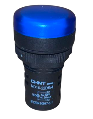 Piloto LED Compacto CHINT ND16-22DS/4 Azul 220V AC Ø22mm IP65 – Código 2502035CH