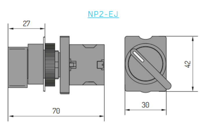 Selector Manilla Larga CHINT NP2-EJ41 2 Posiciones con Retorno 1NA – Código 2508114CH