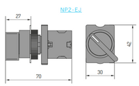 Selector Manilla Larga CHINT NP2-EJ41 2 Posiciones con Retorno 1NA – Código 2508114CH