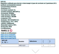 Selector Manilla Larga CHINT NP2-EJ41 2 Posiciones con Retorno 1NA – Código 2508114CH
