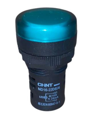 Piloto LED Compacto CHINT ND16-22DS/4 Verde 110V AC Ø22mm IP65 – Código 2502023CH