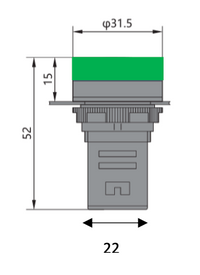 Piloto LED Compacto CHINT ND16-22DS/4 Verde 110V AC Ø22mm IP65 – Código 2502023CH