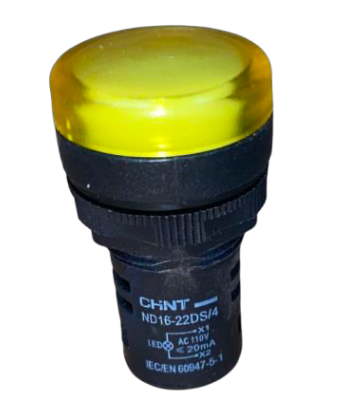 Piloto LED Compacto CHINT ND16-22DS/4 Amarillo 110V AC Ø22mm IP65 – Código 2502028CH