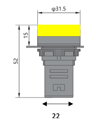 Piloto LED Compacto CHINT ND16-22DS/4 Amarillo 110V AC Ø22mm IP65 – Código 2502028CH