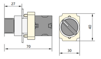 Selector Metálico Manilla Corta CHINT NP2-BD41 2 Posiciones con Retorno 1NA – Código 2508131CH
