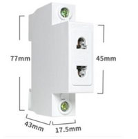 Enchufe Modular Hembra CHINT AC30-103 para Riel DIN 2P+T 10A/16A – Código 3316210CH