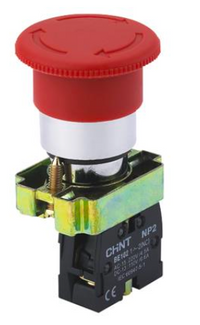 Pulsador Tipo Hongo Rojo CHINT NP2-EC42 Ø40mm Momentáneo (Sin Retención) 1NC – Código 2503034CH