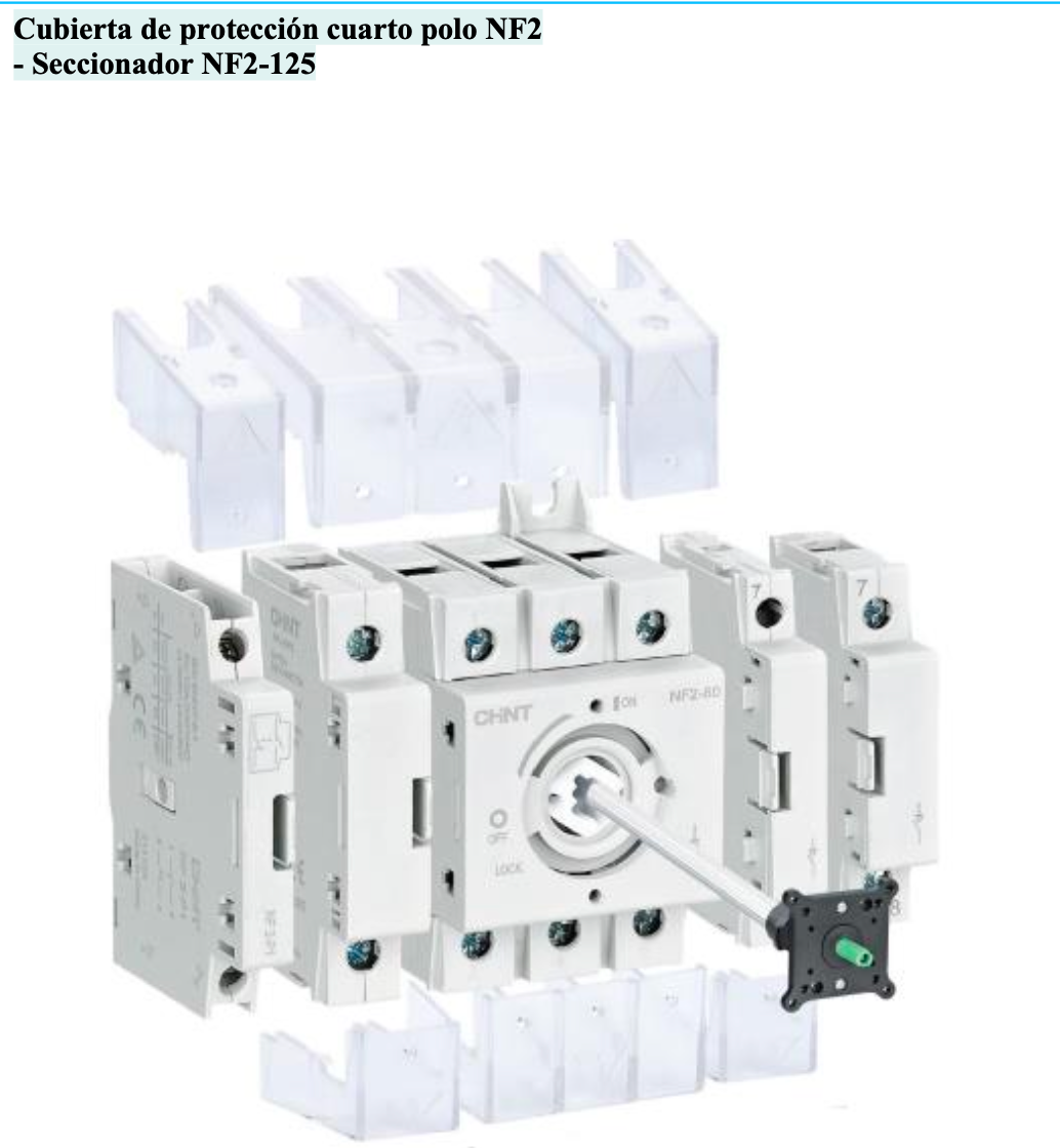 Cubierta de Protección Individual (4to Polo) para Seccionador CHINT NF2 Tamaño 125 – Código 1709286121CH