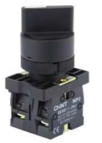 Selector Plástico Manilla Corta CHINT NP2-ED41 2 Posiciones con Retorno 1NA – Código 2504131CH