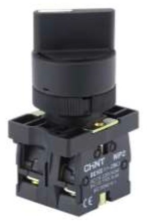 Selector Plástico Manilla Corta CHINT NP2-ED41 2 Posiciones con Retorno 1NA – Código 2504131CH