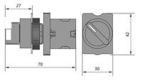 Selector Plástico Manilla Corta CHINT NP2-ED41 2 Posiciones con Retorno 1NA – Código 2504131CH