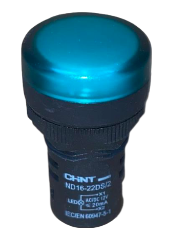 Piloto LED Compacto CHINT ND16-22DS/2 Verde 24V AC/DC Ø22mm IP65 – Código 2502015CH