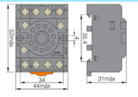 Pack 20 Base Zócalo CHINT CZF11A-E Tipo Undecal (11 Pines Circulares) para Temporizadores – Código 0530011CH