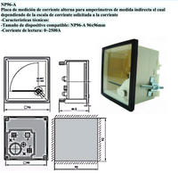 Escala para Amperímetro CHINT NP96 96x96mm 0-2500A AC – Código 27021251CH