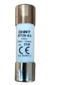 Fusible Cilíndrico CHINT 14x51mm 25A gG/gL 500V – Código 21051525CH