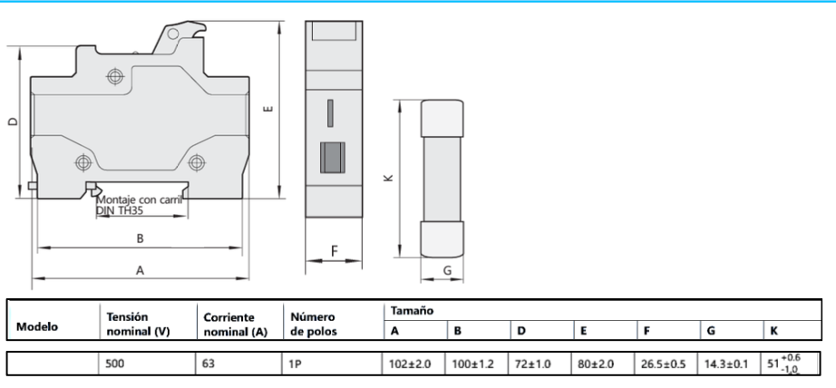Fusible Cilíndrico CHINT 14x51mm 25A gG/gL 500V – Código 21051525CH