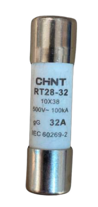 Fusible Cilíndrico CHINT 10x38mm 32A gG/gL 500V – Código 21051332CH