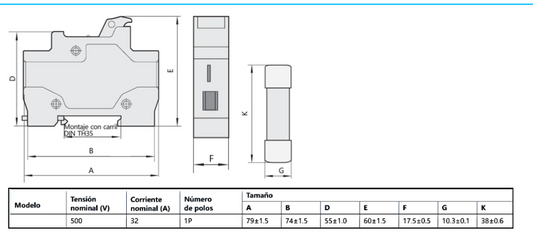 Fusible Cilíndrico CHINT 10x38mm 25A gG/gL 500V – Código 21051325CH
