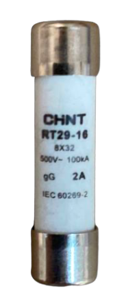 Fusible Cilíndrico CHINT 8.5x31.5mm 2A gG/gL 500V – Código 2109002CH