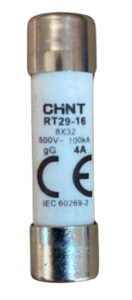 Fusible Cilíndrico CHINT 8.5x31.5mm 4A gG/gL 500V – Código 2109004CH