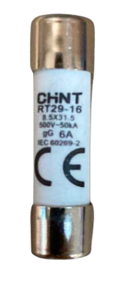 Fusible Cilíndrico CHINT 8.5x31.5mm 6A gG/gL 500V – Código 2109006CH