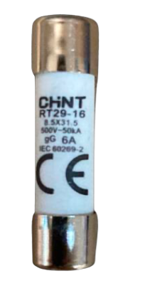 Fusible Cilíndrico CHINT 8.5x31.5mm 6A gG/gL 500V – Código 2109006CH