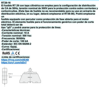 Fusible Cilíndrico CHINT 8.5x31.5mm 10A gG/gL 500V – Código 2109010CH