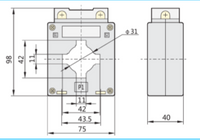 Transformador de Corriente CHINT 300/5A Ventana 40x10mm – Código 2901030CH