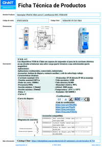 Pack 12 Interruptores Termomagnéticos CHINT NXB-63H 1P 63A 10kA Curva C – Código 07031163CH