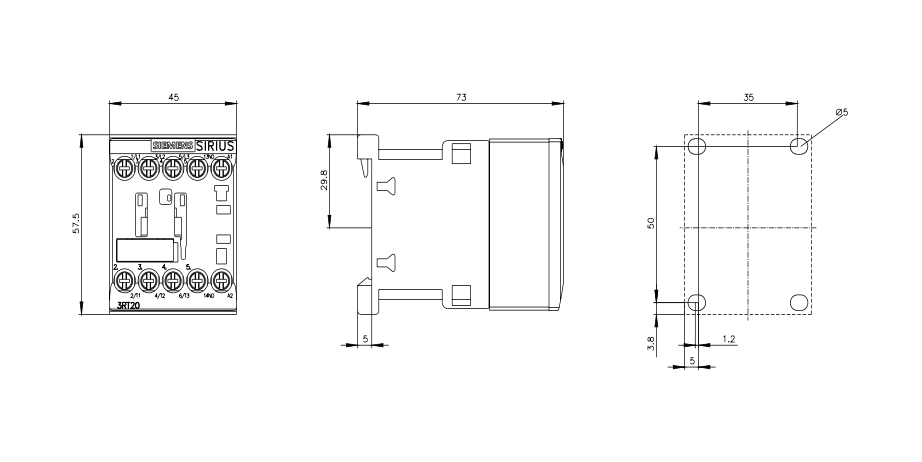 CONTACTOR,AC3:3KW 1NO AC230V 50/60HZ - 3RT2015-1AP01