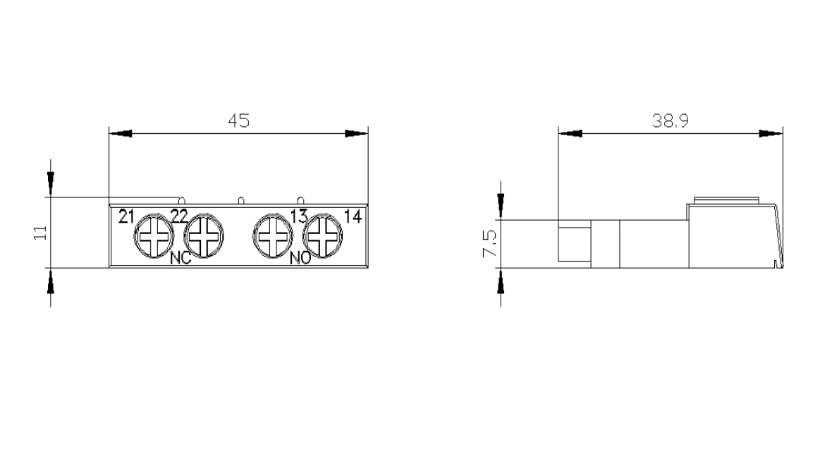 TRANSVERSE AUX. SWITCH 1NO + 1NC - 3RV2901-1E