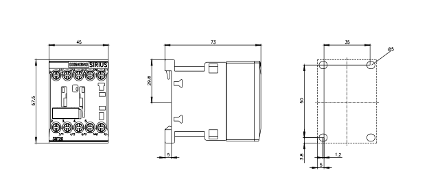 contactor de potencia, AC-3e/AC-3, 9 A, 4 kW/400 V, tripolar, 24 V DC, contactos auxiliares: 1 NA, borne de tornillo, tamaño: S00 - 3RT2016-1BB41-0CC0