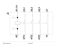 contactor de potencia, AC-3e/AC-3, 9 A, 4 kW/400 V, tripolar, 24 V DC, contactos auxiliares: 1 NA, borne de tornillo, tamaño: S00 - 3RT2016-1BB41-0CC0