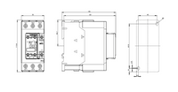 Contactor Siemens 3RT2 de 3 Polos, 1 NA/1 NC, 40 A, bobina 220V ac 220V ac, 18.5 kW - 3RT2035-1AN20