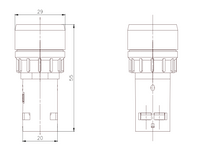 Botón pulsador rojo compacto – SIEMENS - 3SB7230-0AB20-1FA0