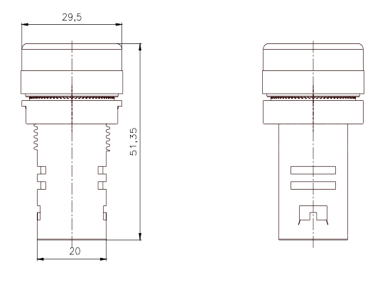 Luz de señalización monobloque Pla 220Vac Am 3SB7216-6AA30-1AA0 Siemens