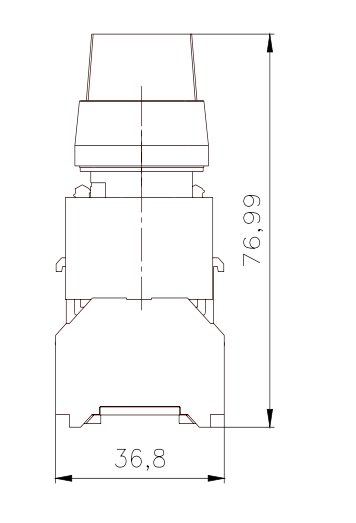 Selector 3 posiciones 22mm IZQ-CTR-DCH 2 × 60°, posición V no iluminado, 2 NA - 3SB7130-2AL10-1NA0
