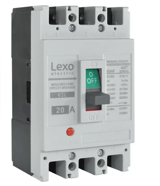 Interruptor caja moldeada fija LEXO 63L 3P 20A 25KA - 5317020