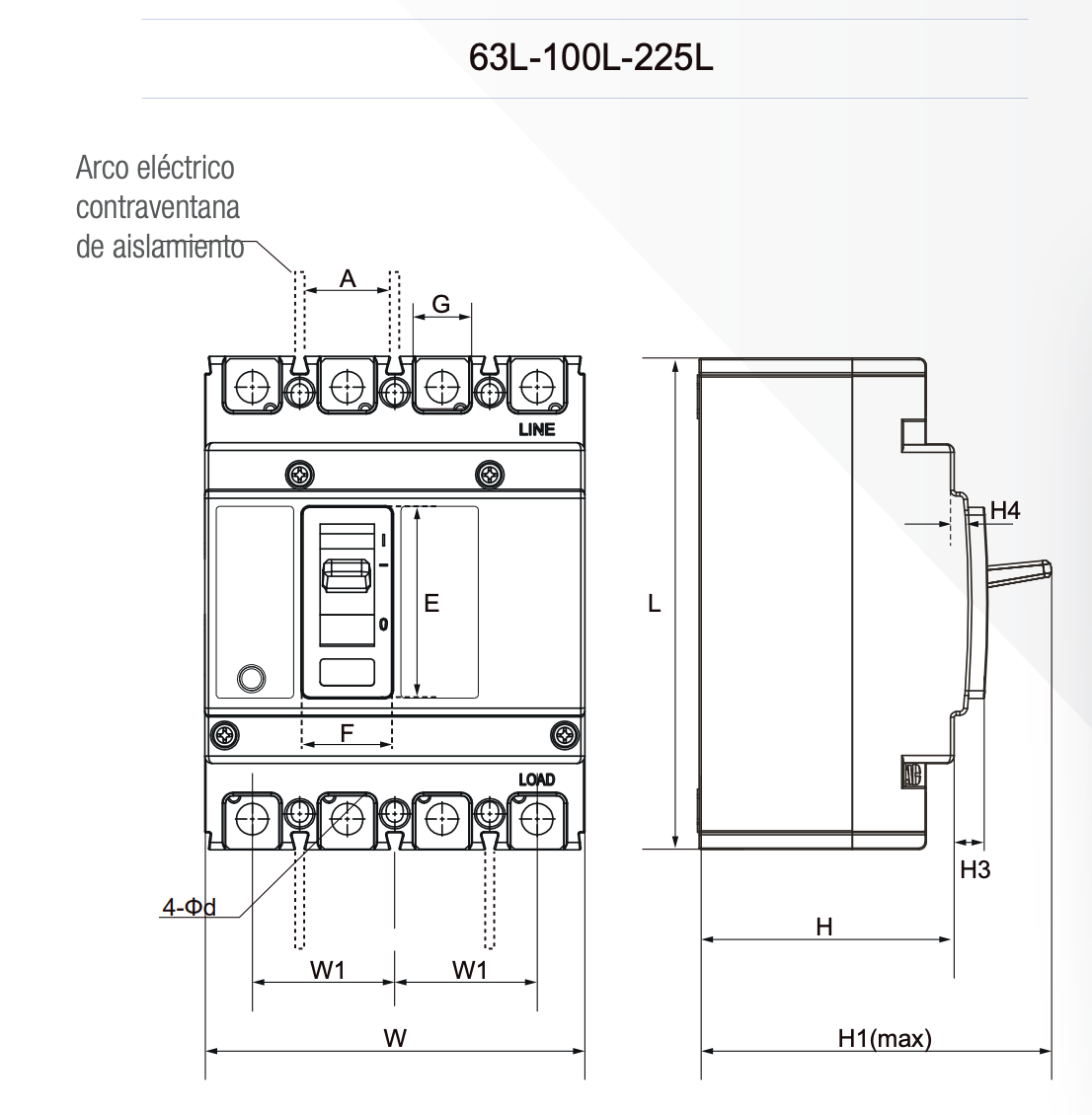 Interruptor caja moldeada fija LEXO 100L 4P 100A 35KA - 5114100