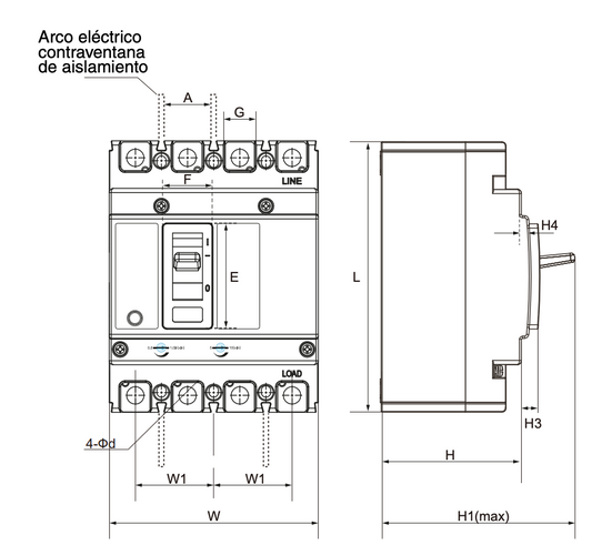 Interruptor caja moldeada regulable LEXO 3P 125A 25KA - 5313113