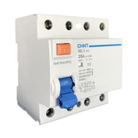 Interruptor Diferencial CHINT NL1 4P 25A 30mA Tipo A con Doble Barra de Conexión – Código 070242504CH