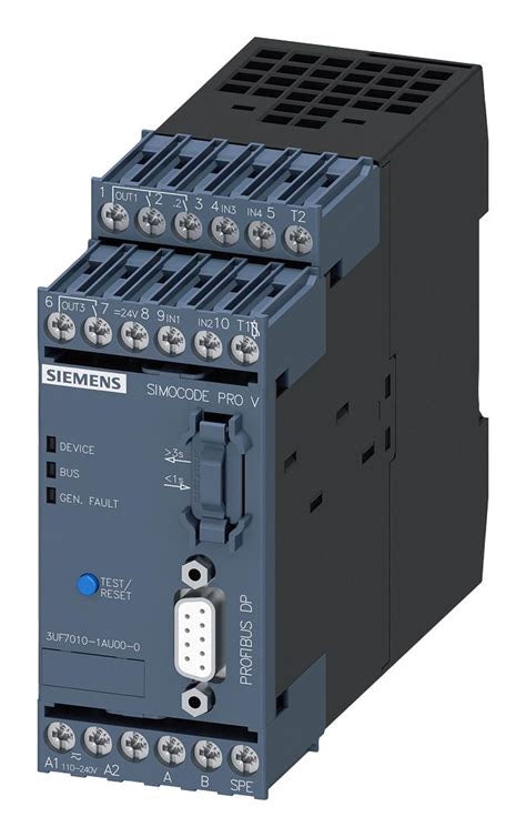 Módulo Base Siemens SIMOCODE pro V PB 3UF7010-1AU00-0 4 Entradas / 3 Salidas PROFIBUS DP 110–240 V AC/DC – Código 3UF7010-1AU00-0 ￼