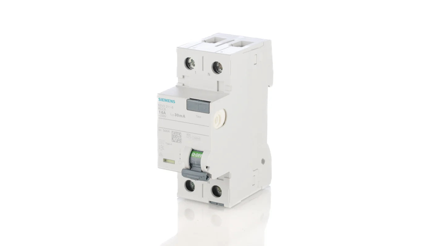 Interruptor Diferencial Siemens, 16A Tipo A, 2 Polos, 30 mA Tipo A SENTRON 5SV3 VDE, UKCA, CCC, EAC, CE - 5SV3311-6
