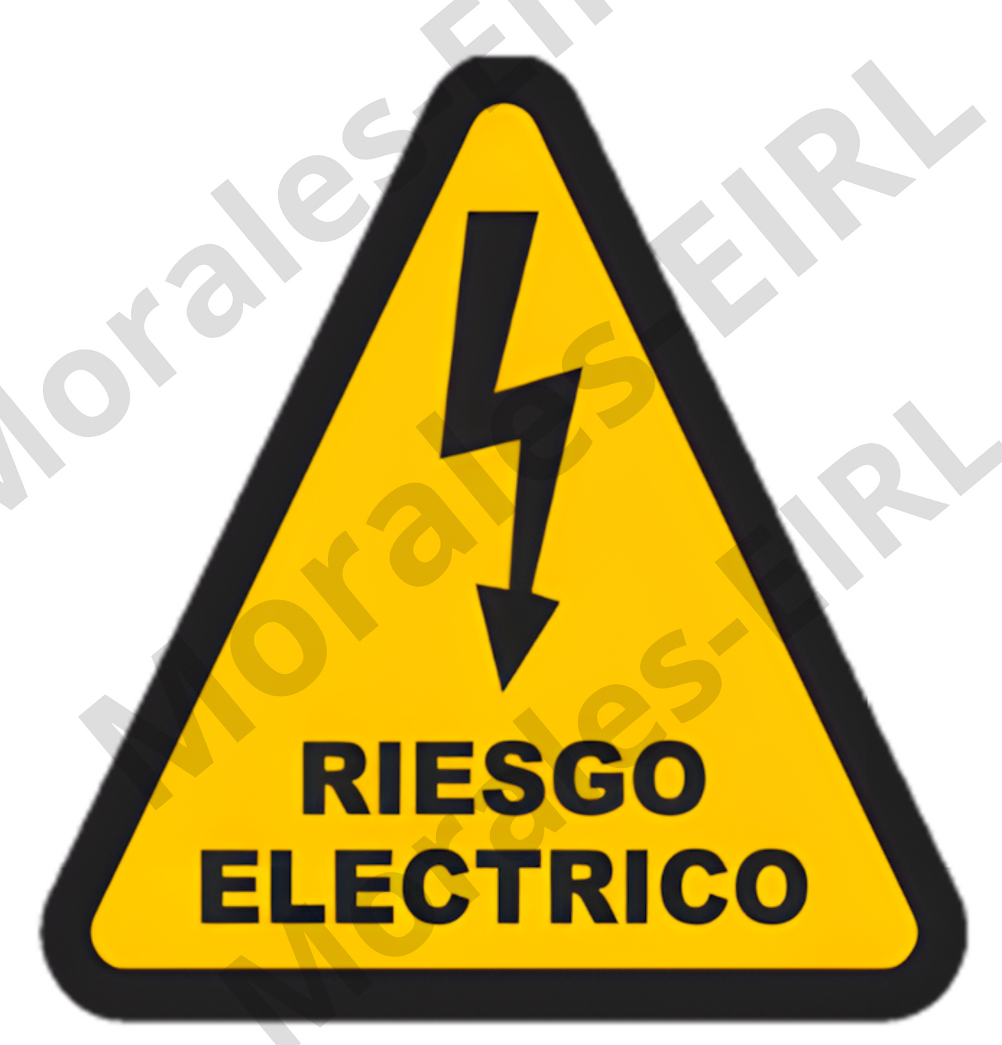 Adhesivo de Seguridad Eléctrica Laminado – [RIESGO ELECTRICO] [100] x [100] mm