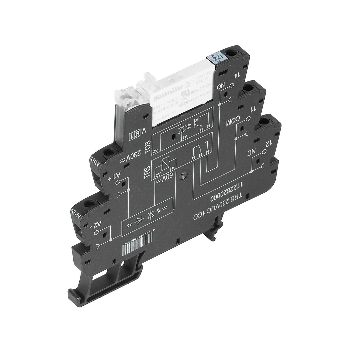 RELE CON BASE TRS 120VUC 1CO 6A PUSLADOR NO - 1122810000