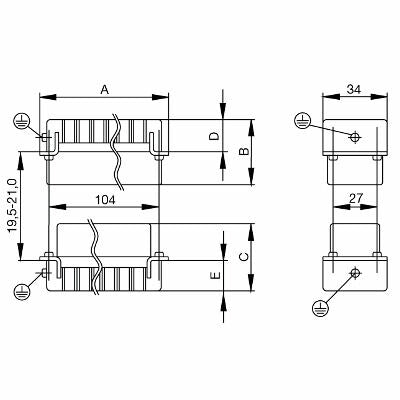CONECTOR HDC HE 24 MS 24 POLOS MACHO 16A TIPO TORNILLO - 1211100000