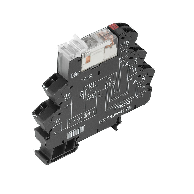 RELE CON BASE TRZ 120VAC RC 2CO 8A PULSADOR NO - 1123680000